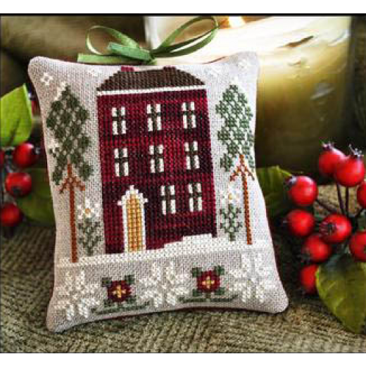 Stickvorlage Little House Needleworks - 2010 Ornament - Red House In Winter