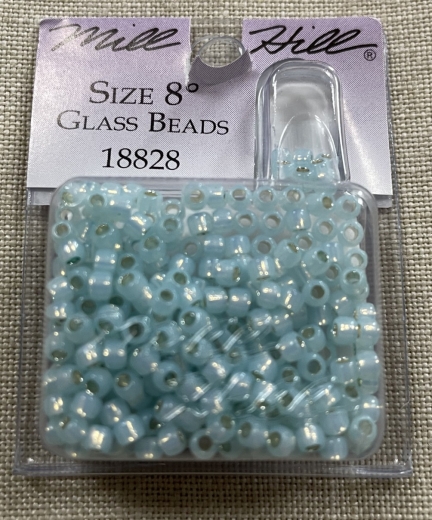 Mill Hill Pony Beads Size 8 - 18828 Opal Seafoam Ø 3 mm