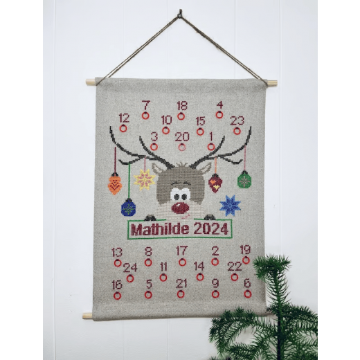 Pomp Stitch Stickpackung - Adventskalender Rentier