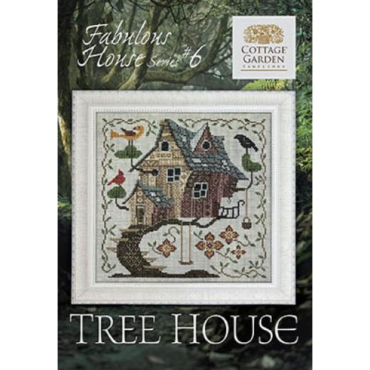 Stickvorlage Cottage Garden Samplings - Fabulous House Series 6 - Tree House