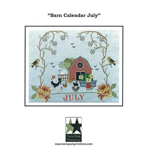 Stickvorlage Twin Peak Primitives - Barn Calendar July