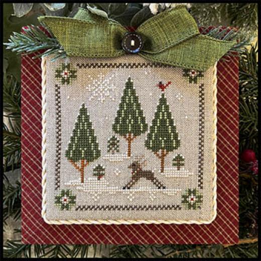 Stickvorlage Little House Needleworks - Log Cabin Christmas - In The Woods Deer