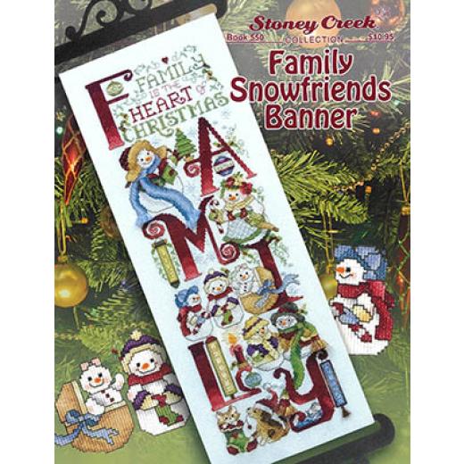 Stickvorlage Stoney Creek Collection - Family Snowfriends Banner