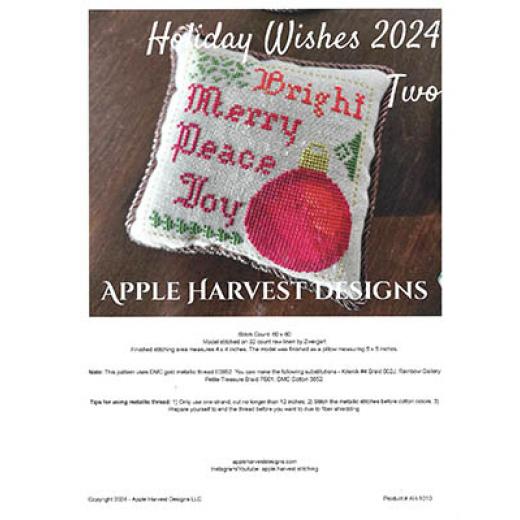 Stickvorlage Apple Harvest Designs - Holiday Wishes 2024 Two