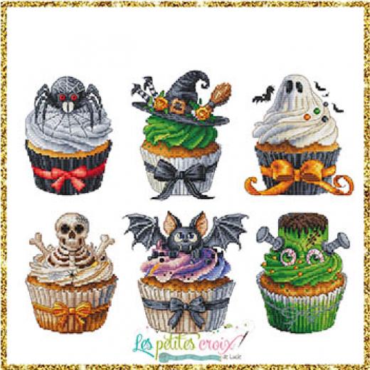 Stickvorlage Les Petites Croix De Lucie - Halloween Cupcakes