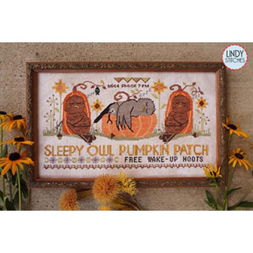 Stickvorlage Lindy Stitches - Sleepy Owl Pumpkin Patch