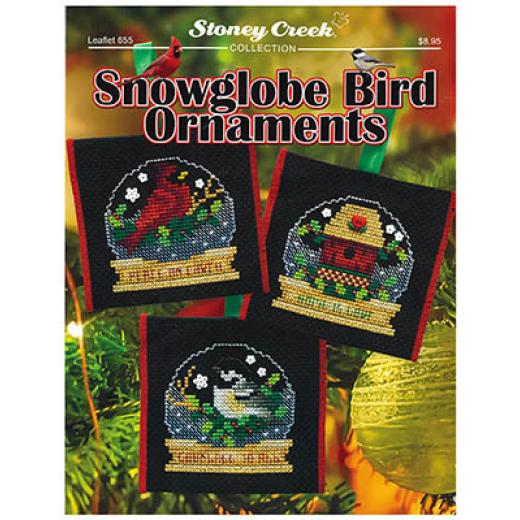 Stickvorlage Stoney Creek Collection - Snowglobe Bird Ornaments