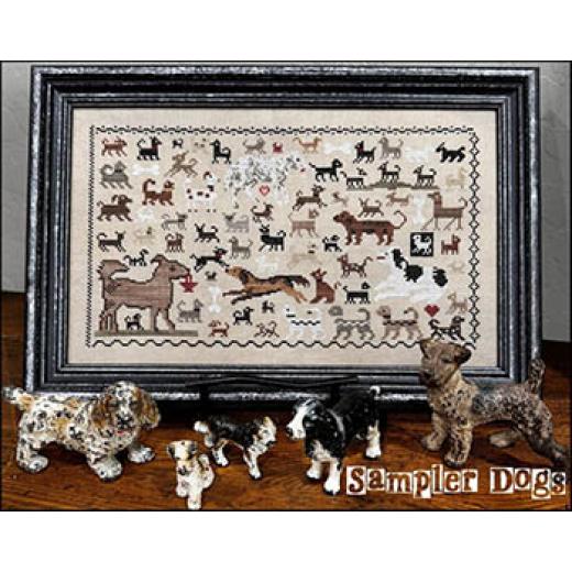 Stickvorlage The Scarlett House - Sampler Dogs