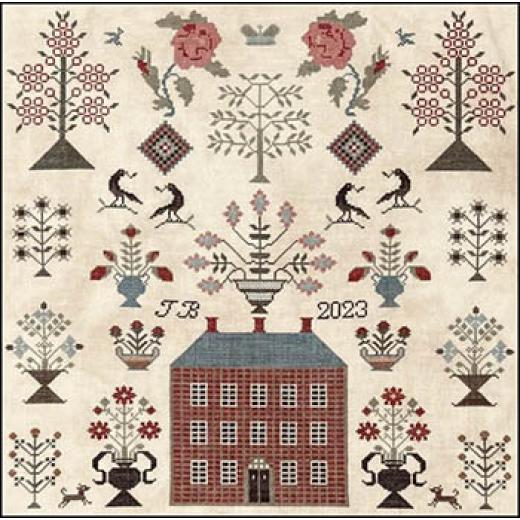 Stickvorlage The Scarlett House - Red Manor Sampler