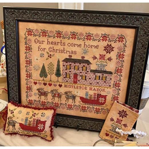 Stickvorlage Pansy Patch Quilts & Stitchery - Mistletoe Manor Sampler And Smalls