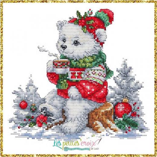 Stickvorlage Les Petites Croix De Lucie - Christmas Bear 2024