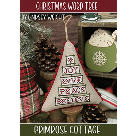 Stickvorlage Primrose Cottage Stitches - Christmas Word Tree