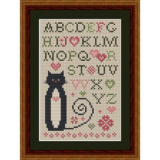 Happiness Is Heartmade - Heart Alphabet Cat