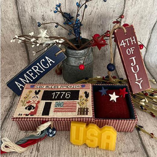 Mani Di Donna - God Bless America Sewing Box Chart & Finishing