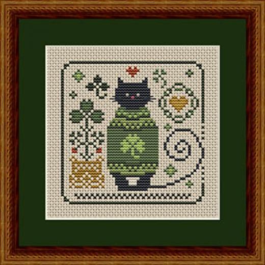 Happiness Is Heartmade - Cat In A Cozy Green Sweater