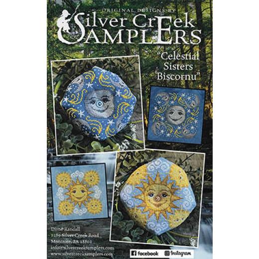 Silver Creek Samplers - Celestial Sisters Biscornu