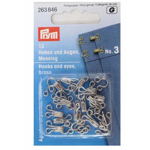 Federhaken und Augen Nr. 3 silberfarbig - Prym