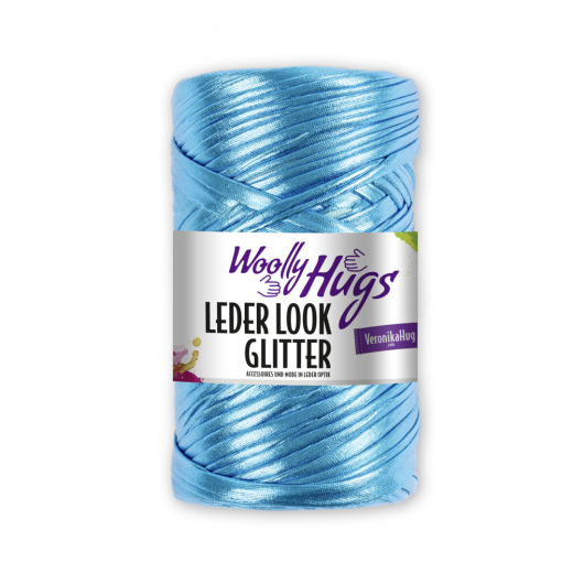 Woolly Hugs Leder Look Glitter - türkis metallic (Vorbestellung)