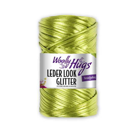 Woolly Hugs Leder Look Glitter - grün metallic (Vorbestellung)