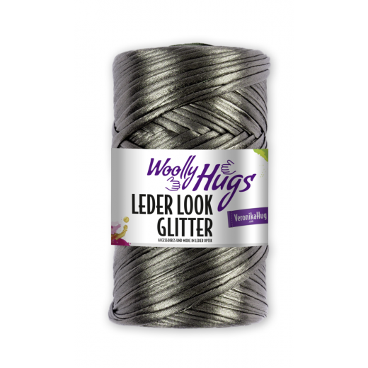 Woolly Hugs Leder Look Glitter - grau metallic (Vorbestellung)