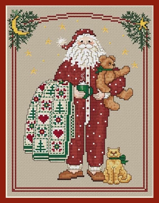 Stickvorlage Sue Hillis Designs - Pajama Santa