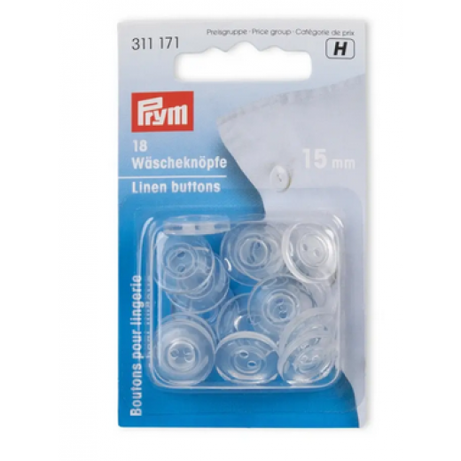 Wäscheknöpfe transparent Ø 15 mm - Prym
