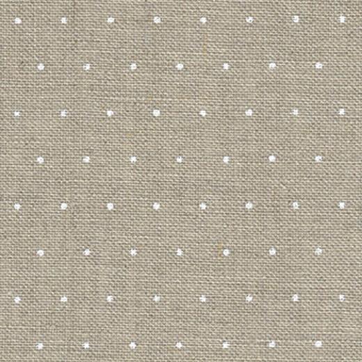 Zweigart Cashel Leinen 28ct - Mini Dots natur-weiß - Reststück 20x140 cm