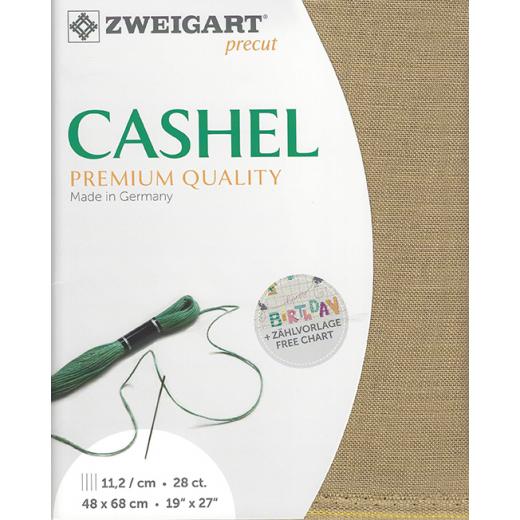 Zweigart Cashel Precut 28ct - khaki (48x68 cm)