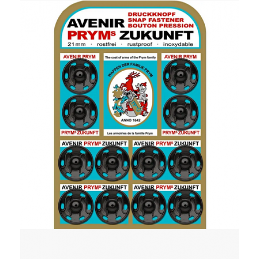 Annäh-Druckknöpfe Ø 21 mm schwarz - Prym