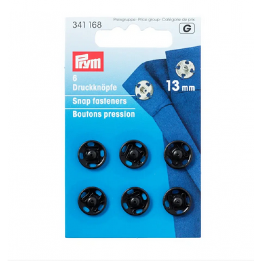 Annäh-Druckknöpfe Ø 13 mm schwarz - Prym