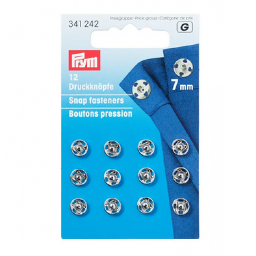 Annäh-Druckknöpfe Ø 7 mm silberfarbig - Prym