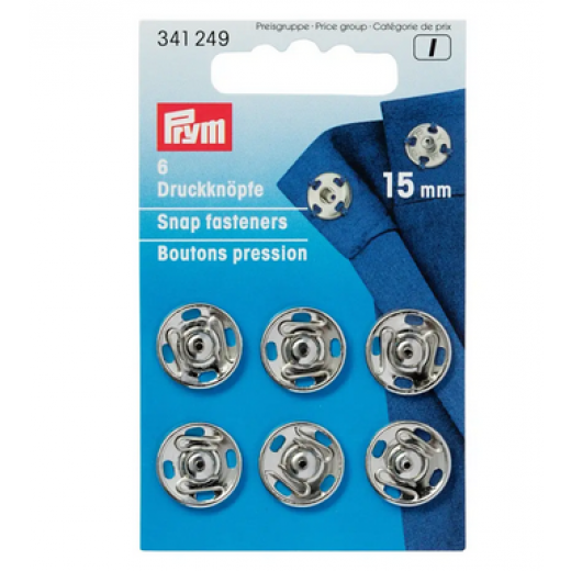 Annäh-Druckknöpfe Ø 15 mm silberfarbig - Prym