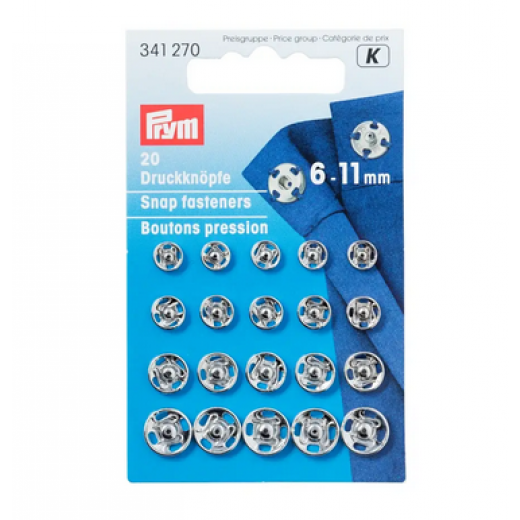 Annäh-Druckknöpfe Ø 6-11 mm silberfarbig - Prym