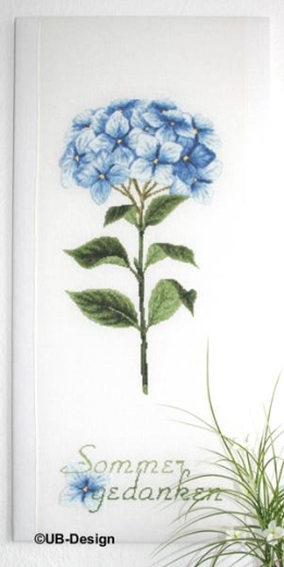 Stickvorlage UB-Design - Hortensienstiel blau