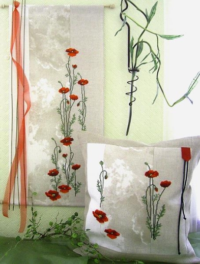 Stickvorlage UB-Design - Leuchtender Mohn