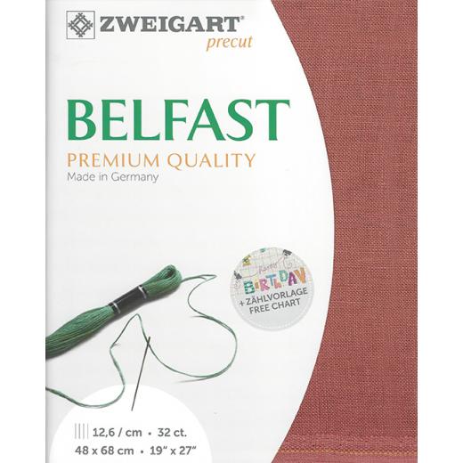 Zweigart Belfast Precut 32ct - terracotta (48x68 cm)