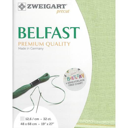 Zweigart Belfast Precut 32ct - resedagrün (48x68 cm)