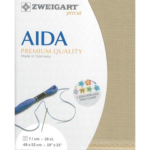 Zweigart Aida Precut 18ct - sand (48x53 cm)