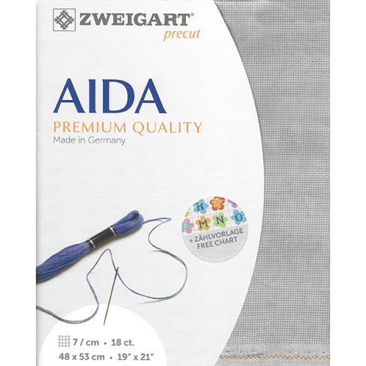 Zweigart Aida Precut 18ct - vintage grau (48x53 cm)