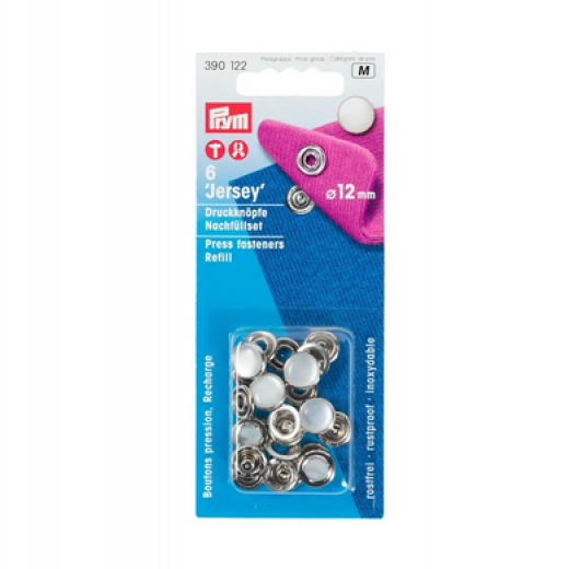 Nähfrei-Druckknöpfe Ø 12 mm perlmuttfarbig Nachfüllpackung - Prym