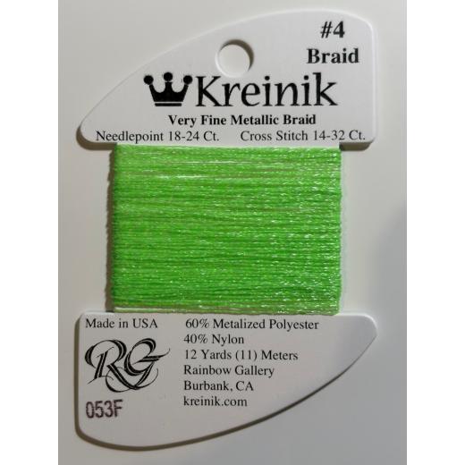 Kreinik Very Fine #4 Braid 053F – Glow-In-The-Dark Lime