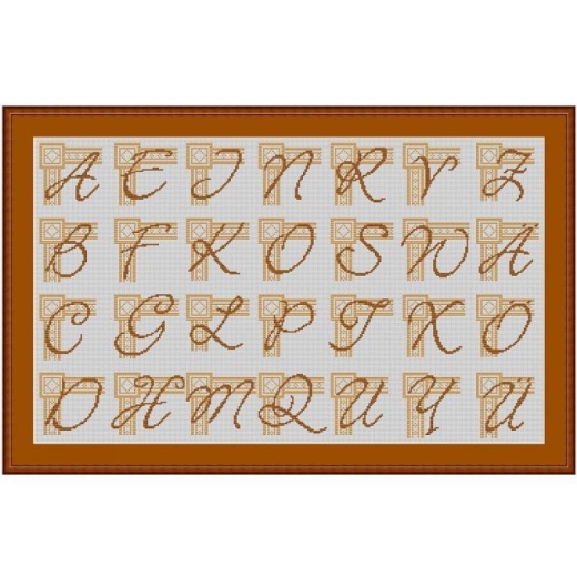 Stickvorlage Kreuzstich-Insider Initialen-Alphabet
