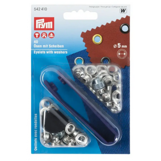 Ösen und Scheiben incl. Werkzeug Ø 5 mm - Prym