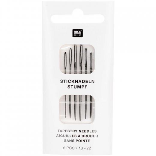 Sticknadeln Stärke 18-22 ohne Spitze nickelfrei - 6 Stück - Rico Design