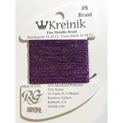 Kreinik Fine #8 Braid 012HL – Purple High Lustre