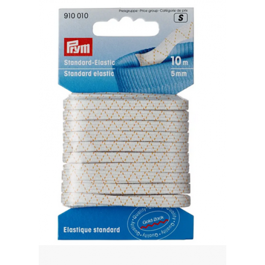Standard-Elastic 5 mm weiß - 10 m-Karte - Prym