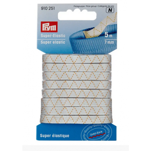 Super-Elastic 7 mm weiß - 5 m-Karte - Prym