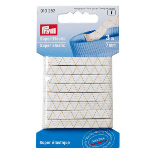 Super-Elastic 7 mm weiß - 3 m-Karte - Prym