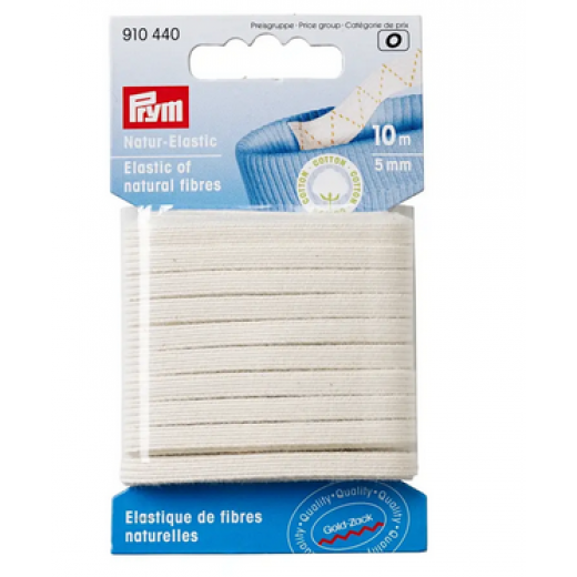 Bio-Elastic 5 mm rohweiß - 10 m Karte - Prym