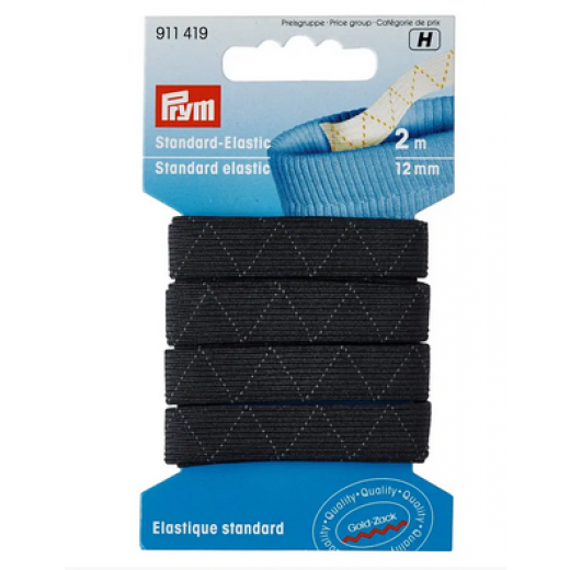 Breit-Elastic 12 mm schwarz - 2 m-Karte - Prym